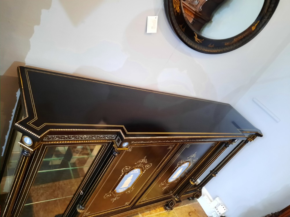 Victorian Ebonised Credenza with Jasperware Plaques View III