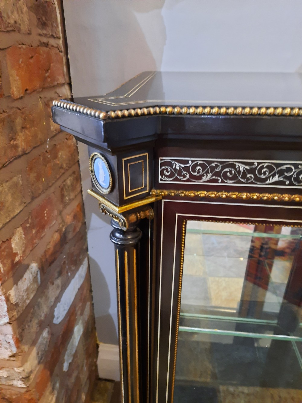 Victorian Ebonised Credenza with Jasperware Plaques View IX