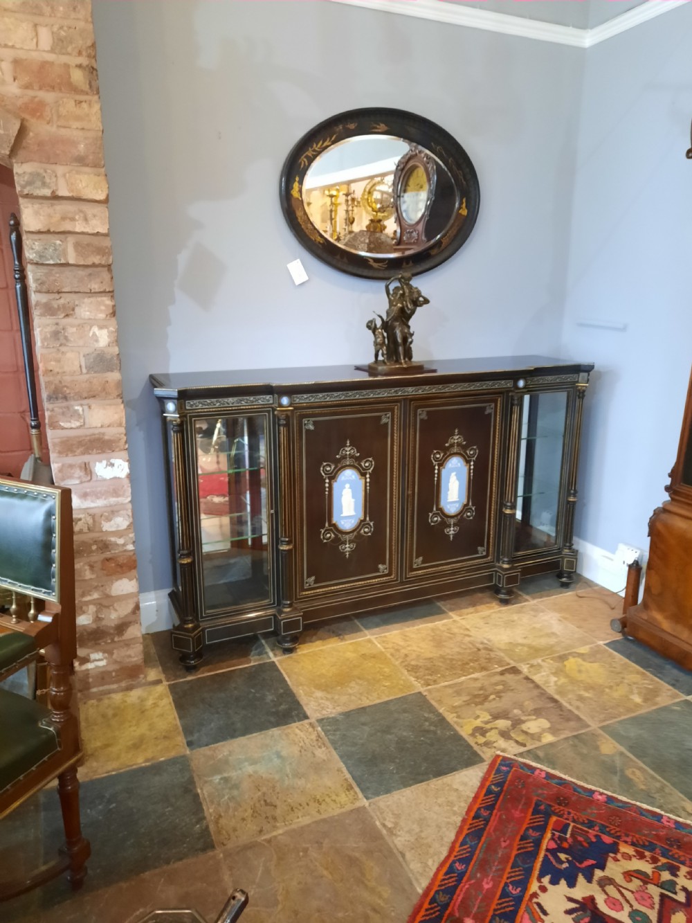 Victorian Ebonised Credenza with Jasperware Plaques View XI