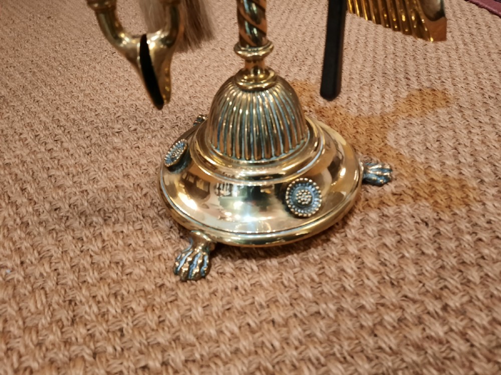 Regency brass fire companion stand View II