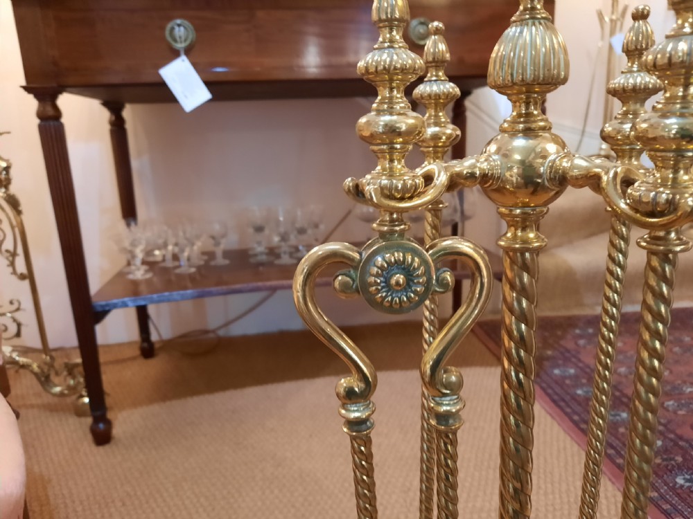 Regency brass fire companion stand View III