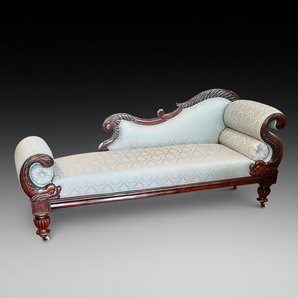 William IV Mahogany Chaise Longue