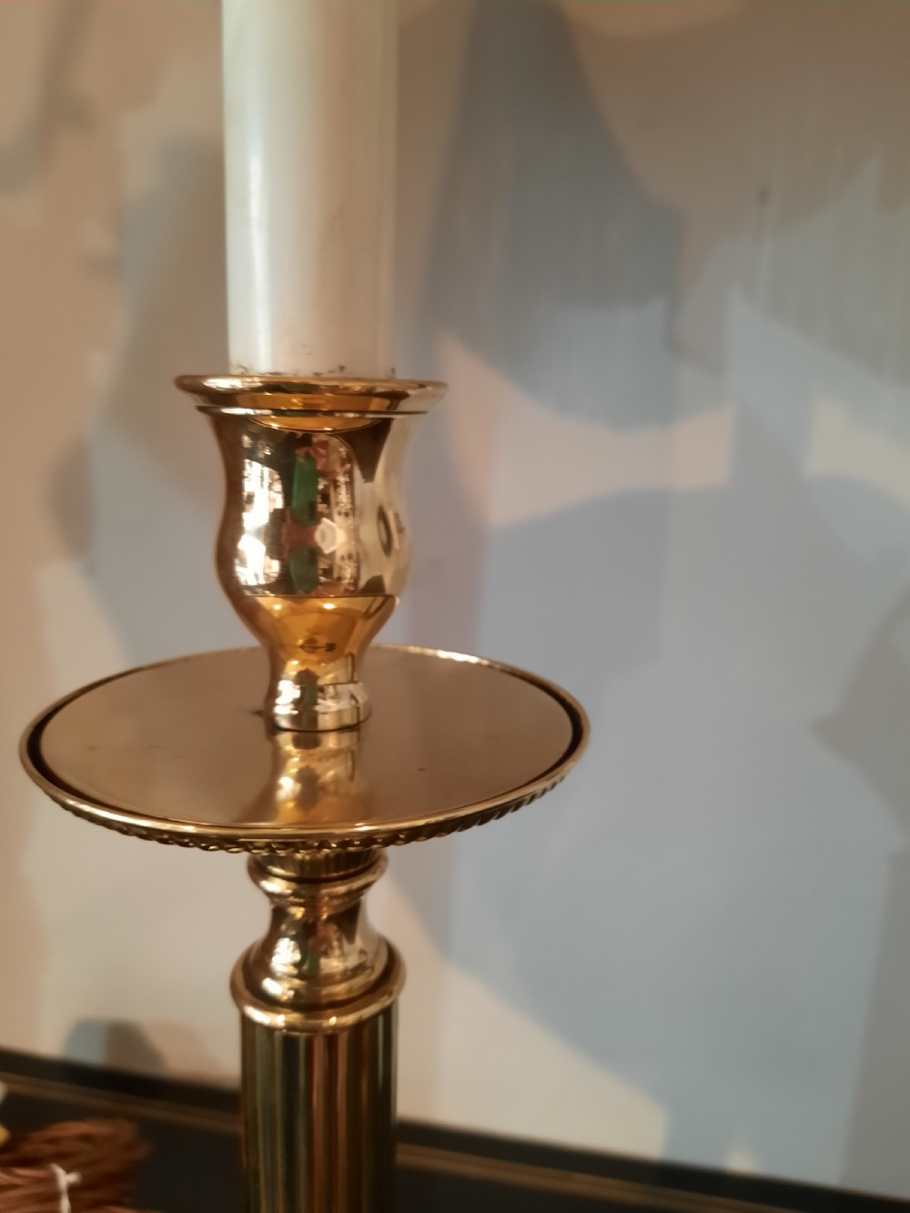 Slim Victorian Brass Candlestick View III