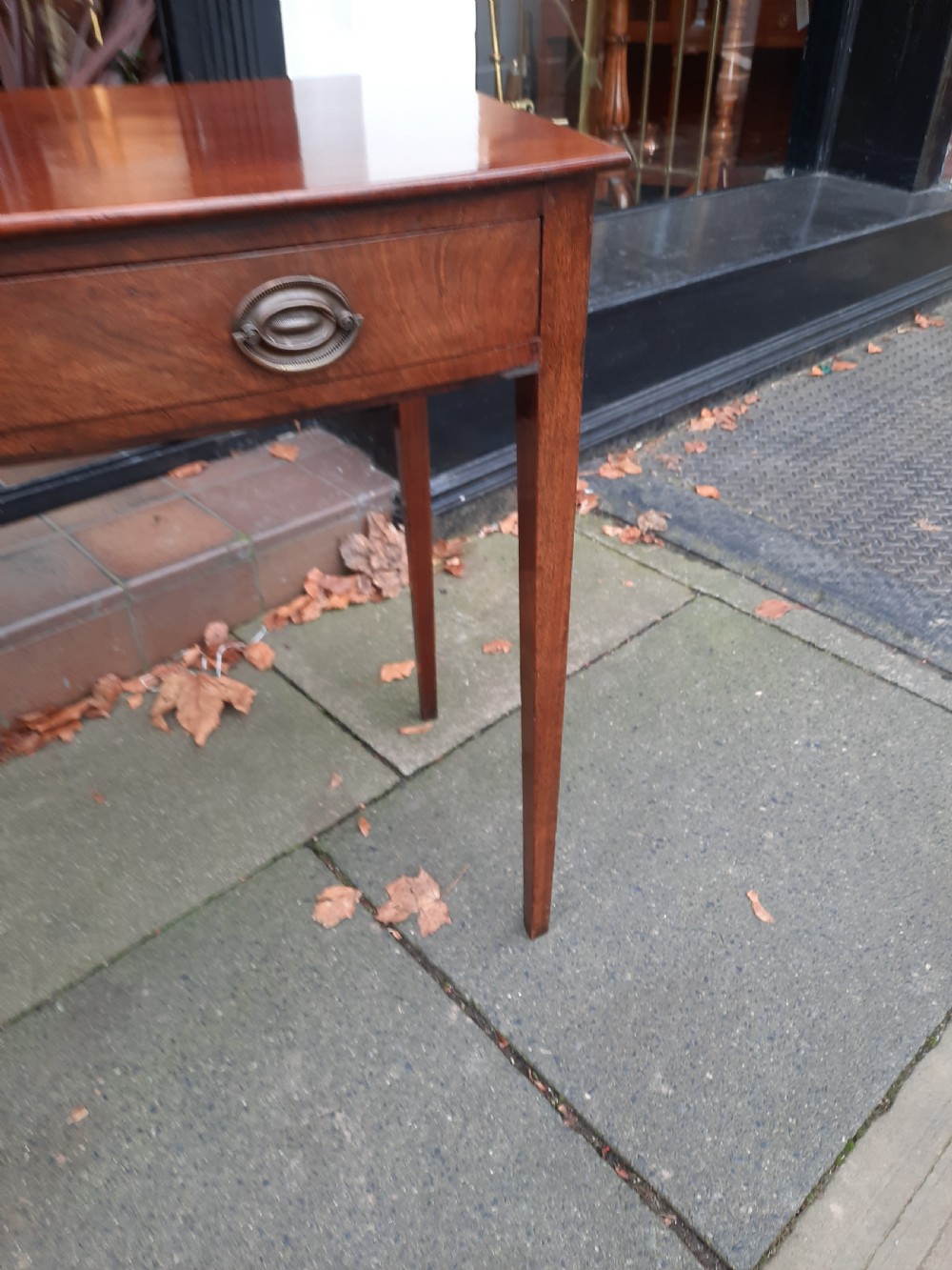 Late Georgian Bow Fronted Mahogany Hall Table View II