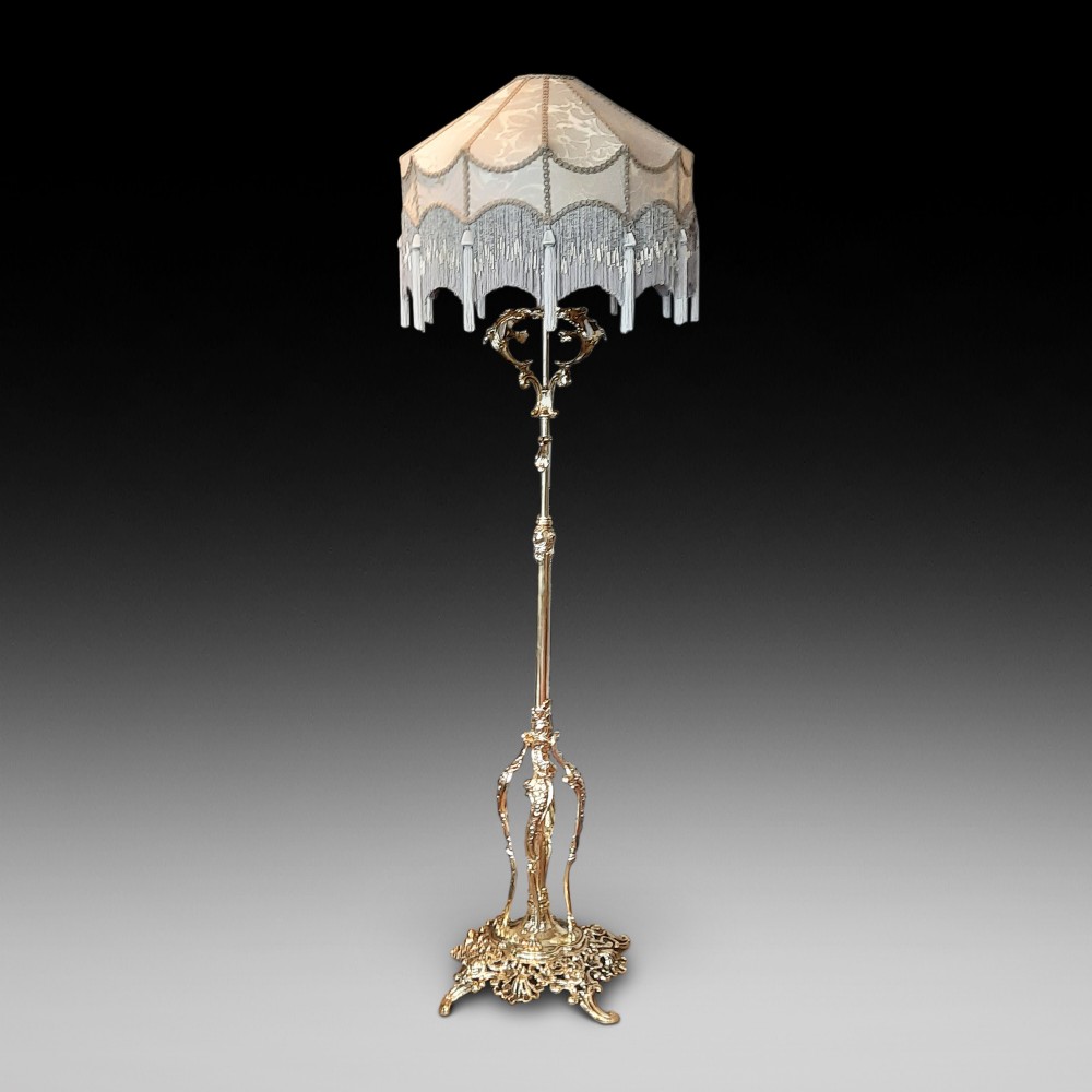 High Victorian Brass Adjustable Standard Lamp 