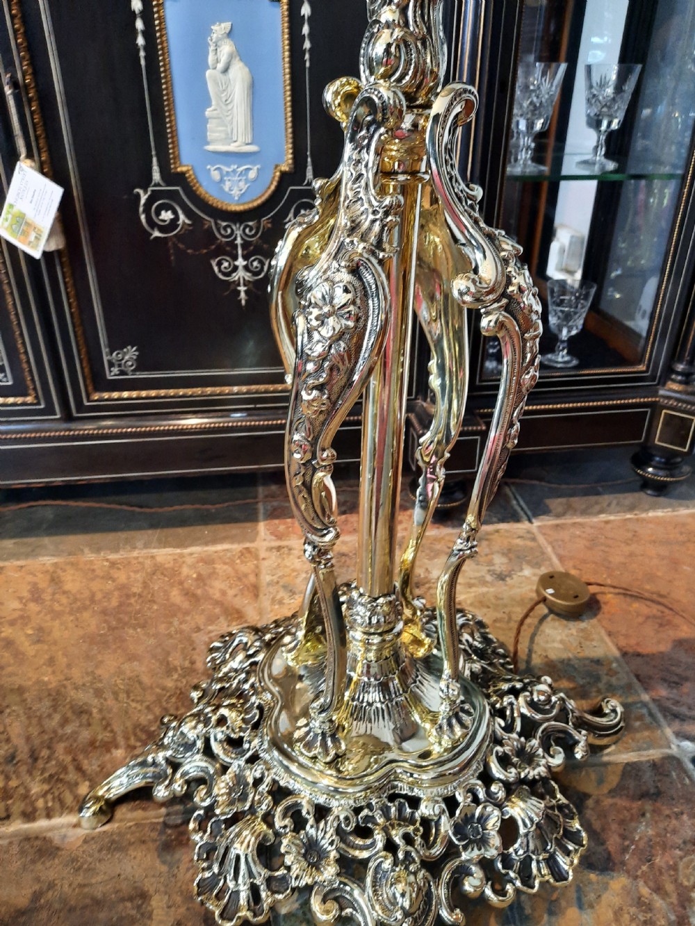 High Victorian Brass Adjustable Standard Lamp  View V