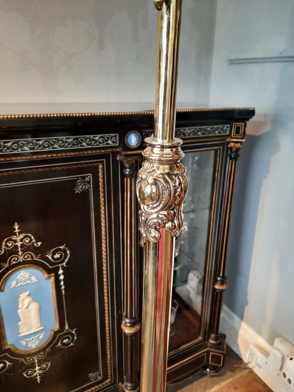 High Victorian Brass Adjustable Standard Lamp  View VI