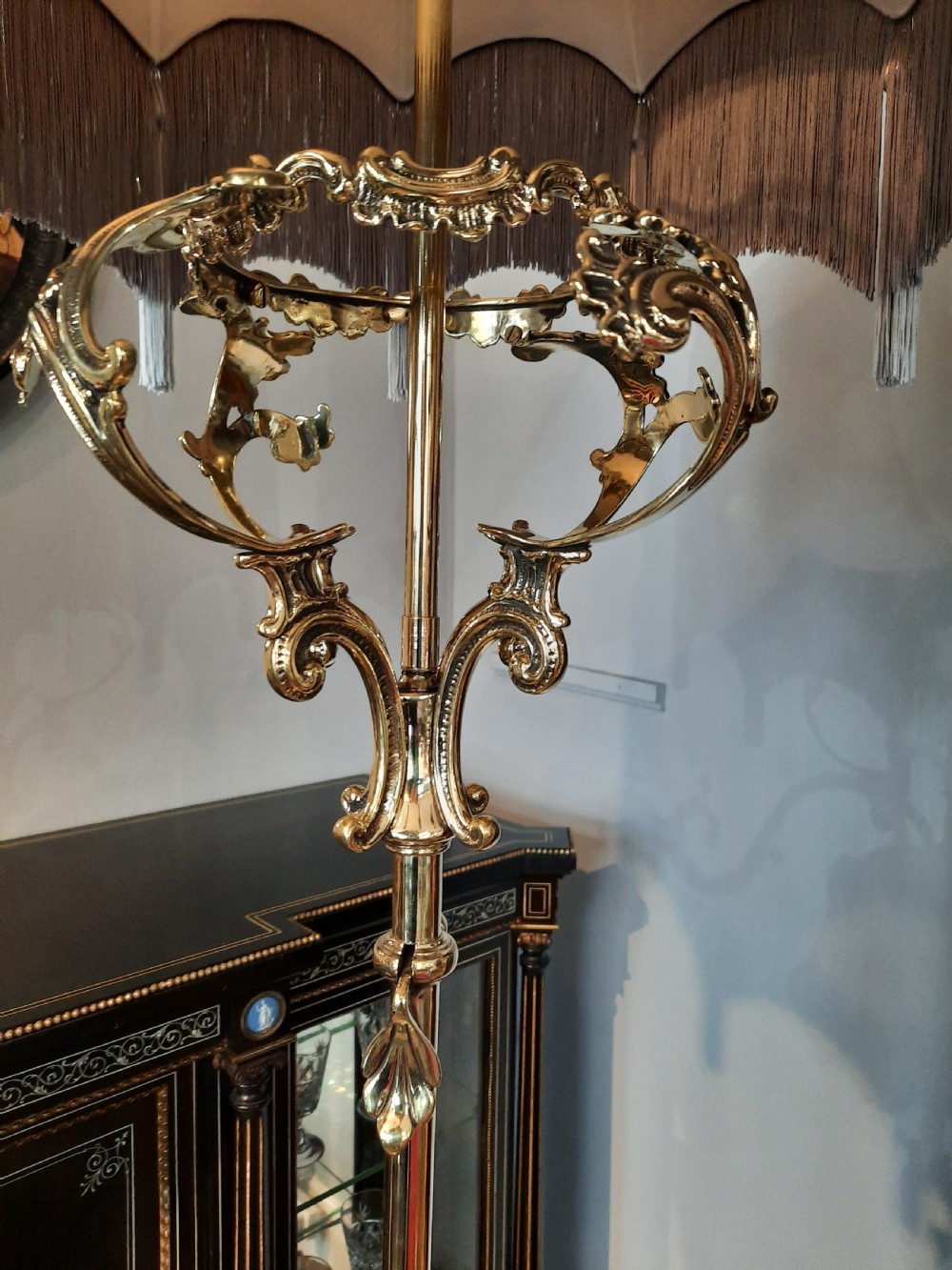 High Victorian Brass Adjustable Standard Lamp  View VII