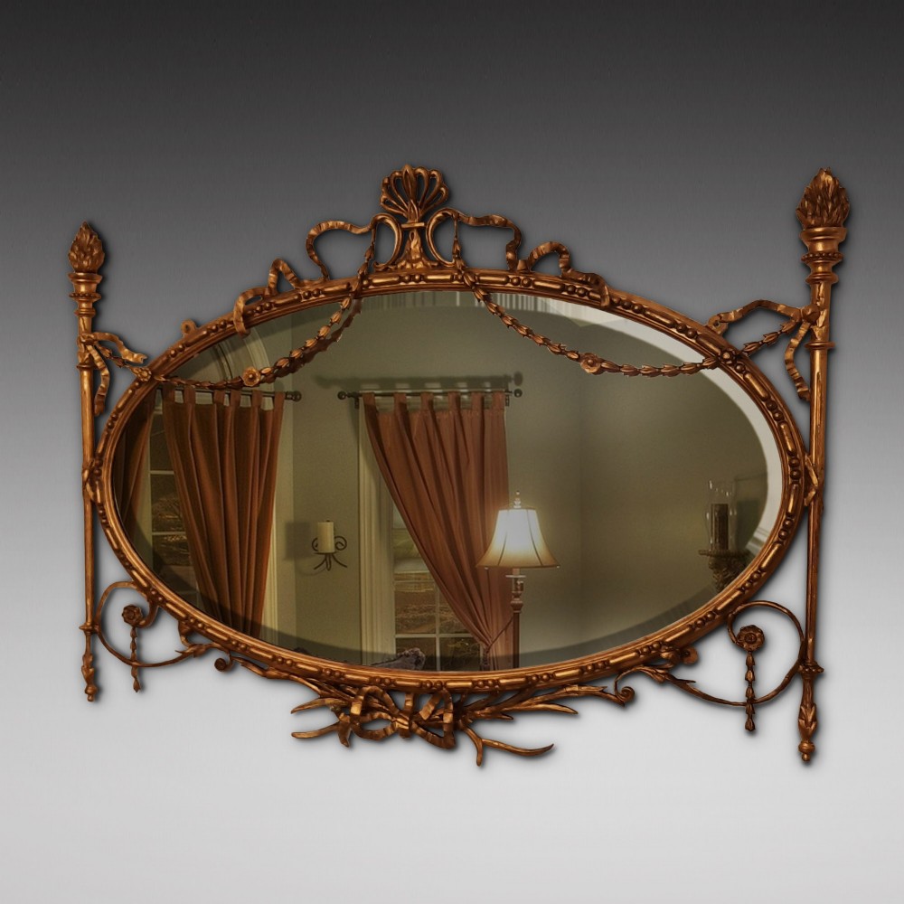 Late 19thC Gilt Framed Oval Wall Mirror