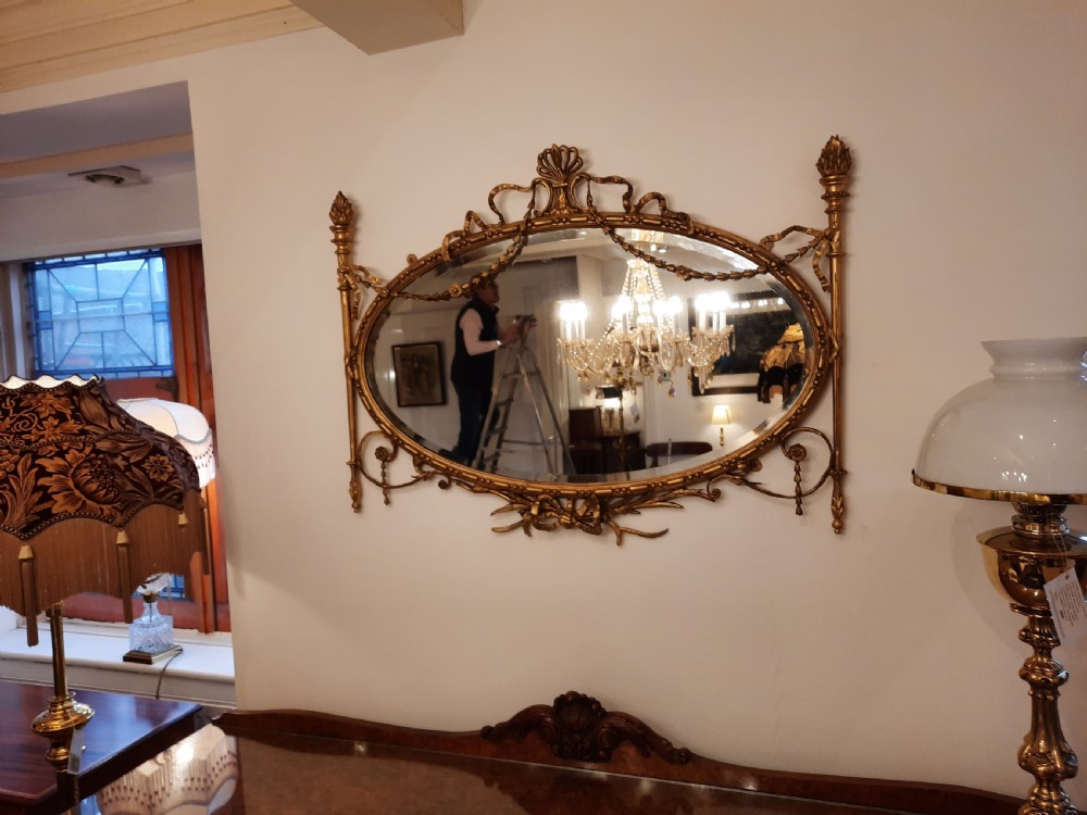 Late 19thC Gilt Framed Oval Wall Mirror View II