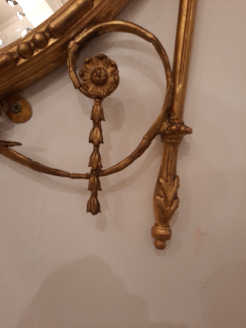 Late 19thC Gilt Framed Oval Wall Mirror View VI
