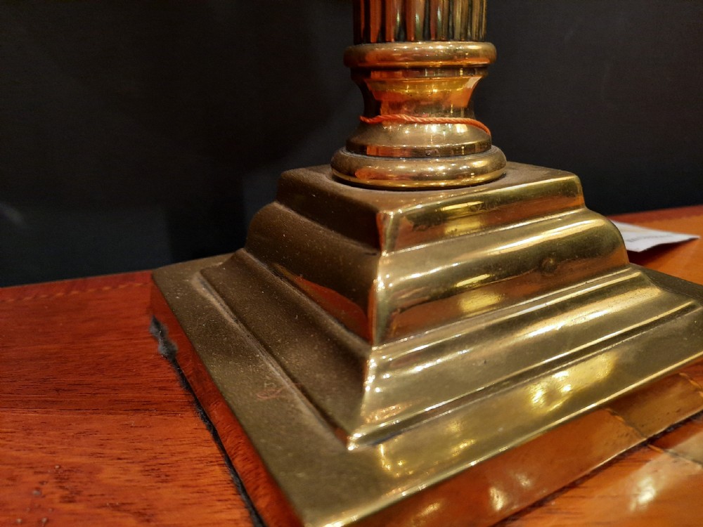 Edwardian Brass Corinthian Column Table Lamp View III