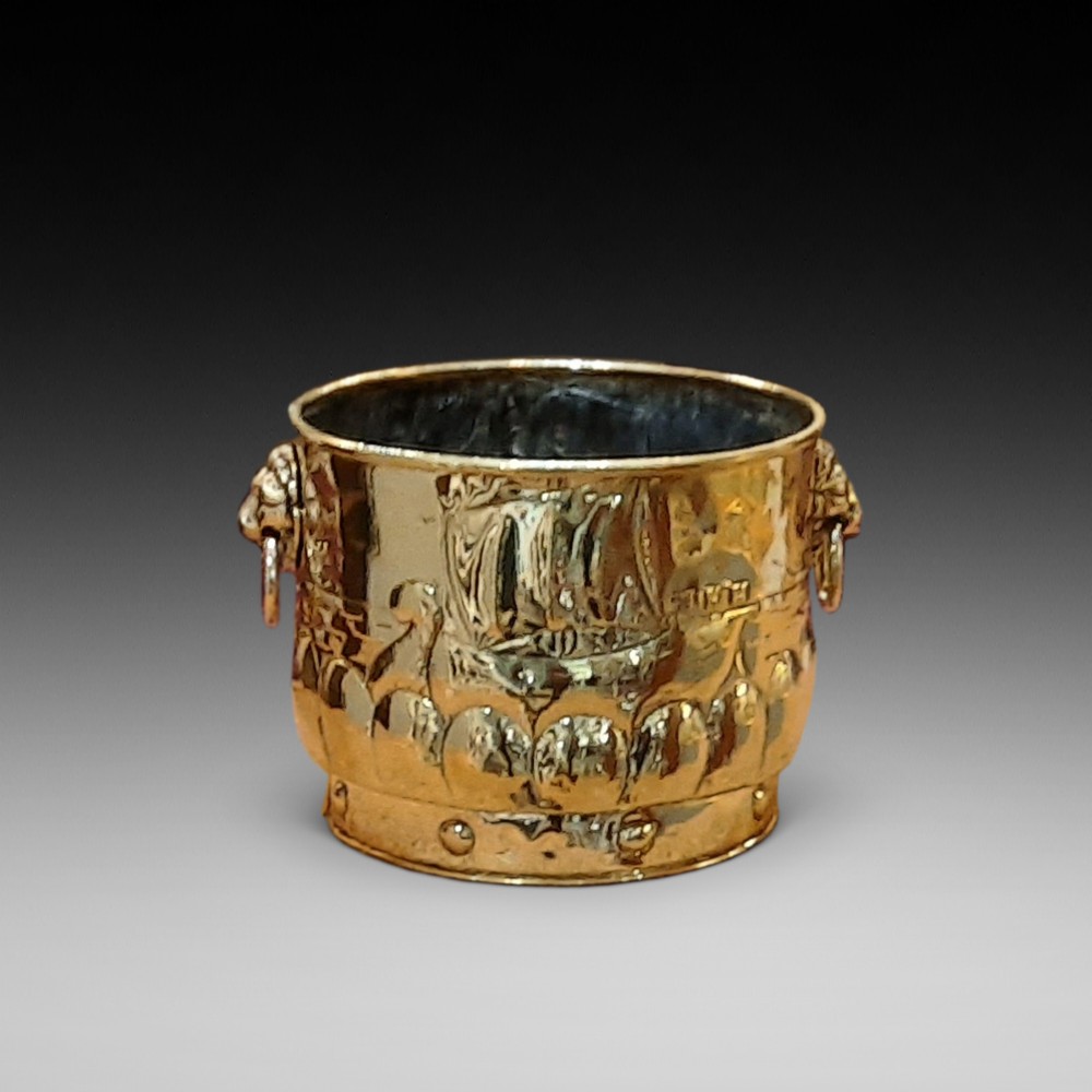 19thC Brass Log Bucket