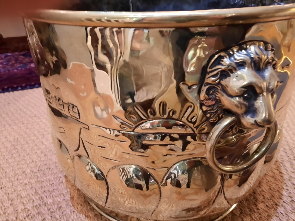 19thC Brass Log Bucket View IV