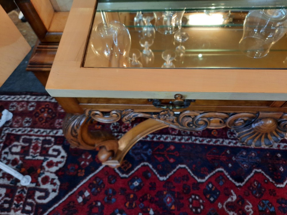 Burr Walnut Cocktail Drinks Cabinet View V