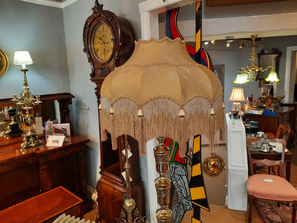 Pair of Oriental style brass standard lamps View VIII