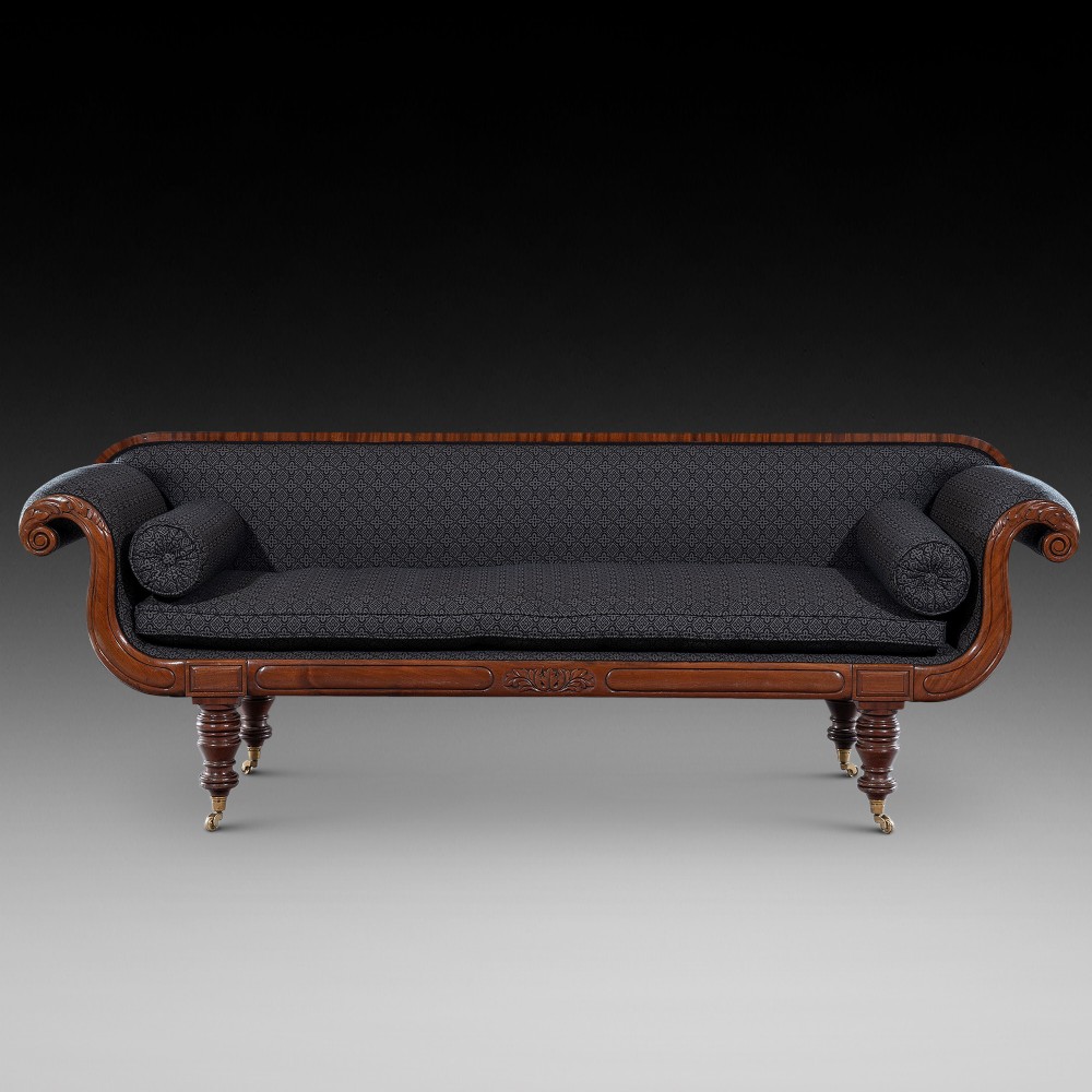 William IV Carved Mahogany Three Seater Sofa