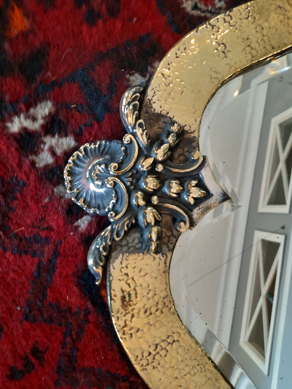 Arts & Crafts beaten brass wall mirror View II