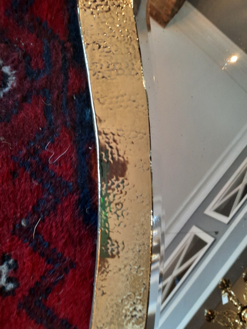Arts & Crafts beaten brass wall mirror View III