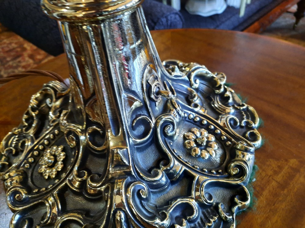 Early 20thC brass table lamp View III