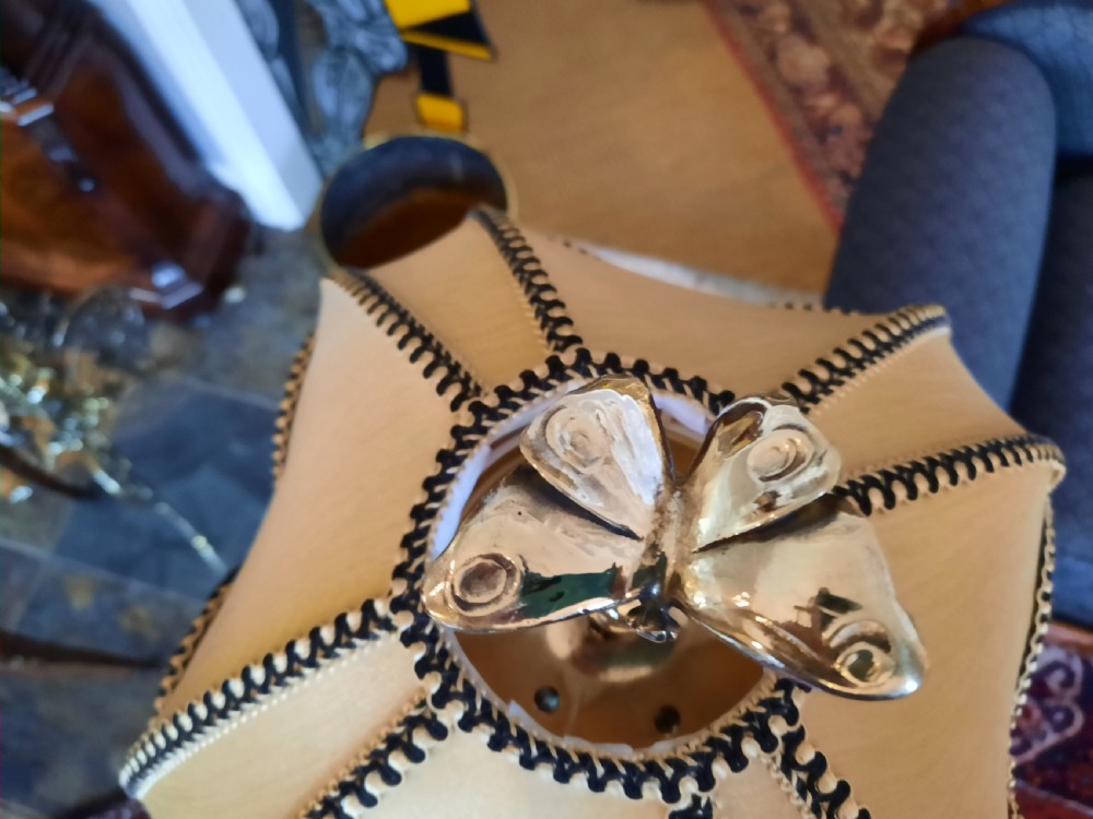 Early 20thC brass table lamp View VI