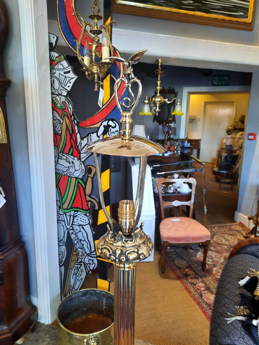 Early 20thC brass table lamp View VIII