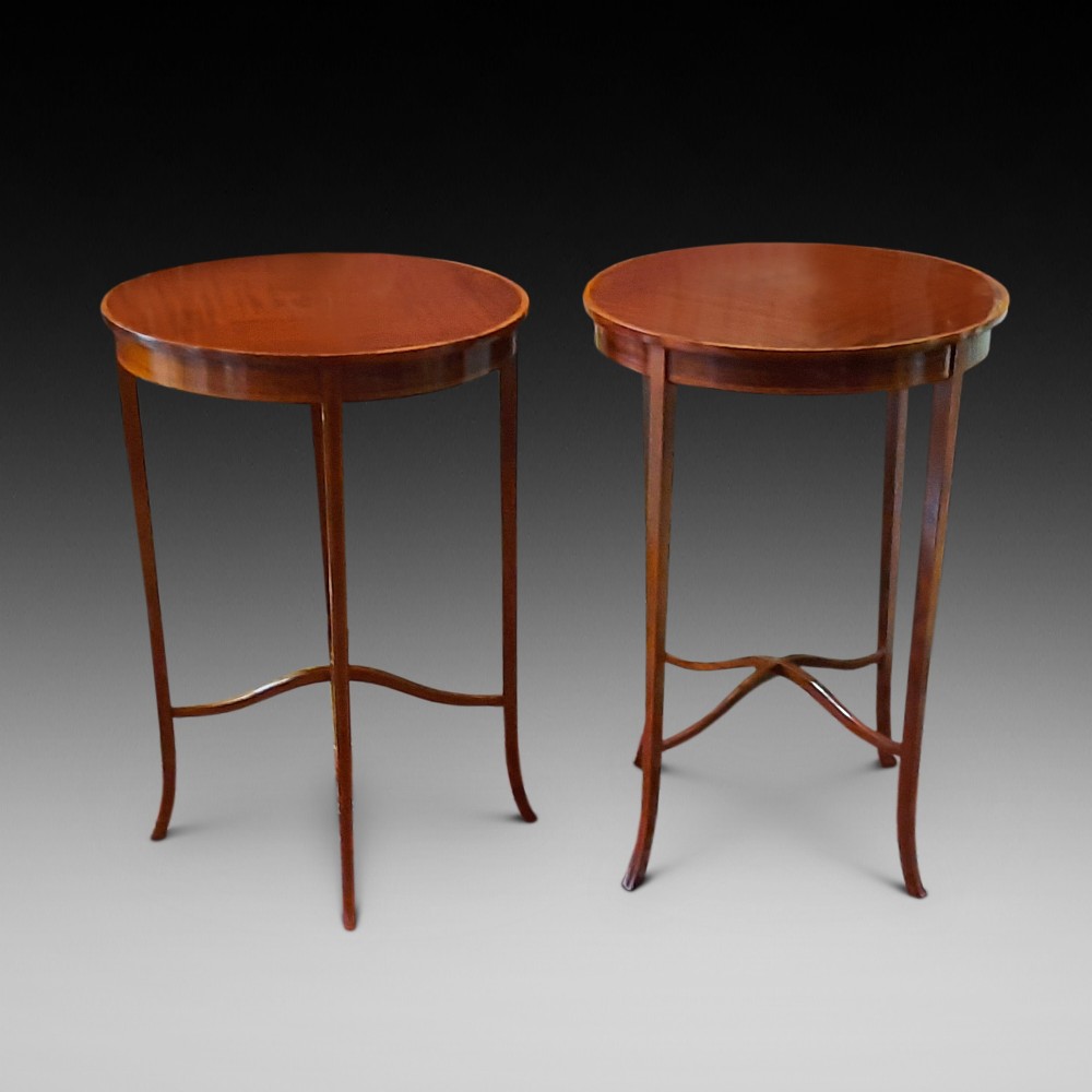 Pair of Edwardian Mahogany Side Lamp Tables