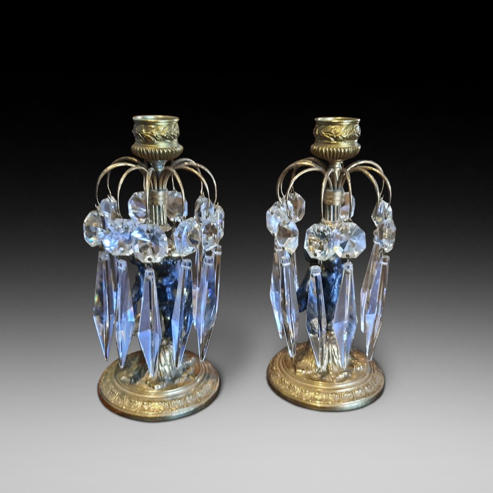 Pair of Regency Gilt Bronze Lustres