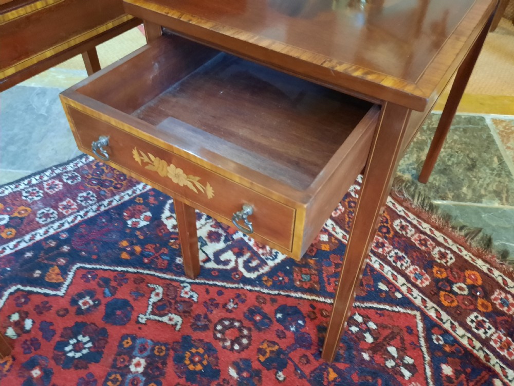Pair of Edwardian Mahogany Inlaid Side Coffee Tables View IV