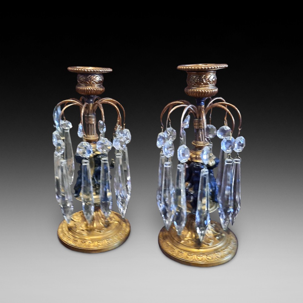 Pair of Regency Gilt Bronze Lustres