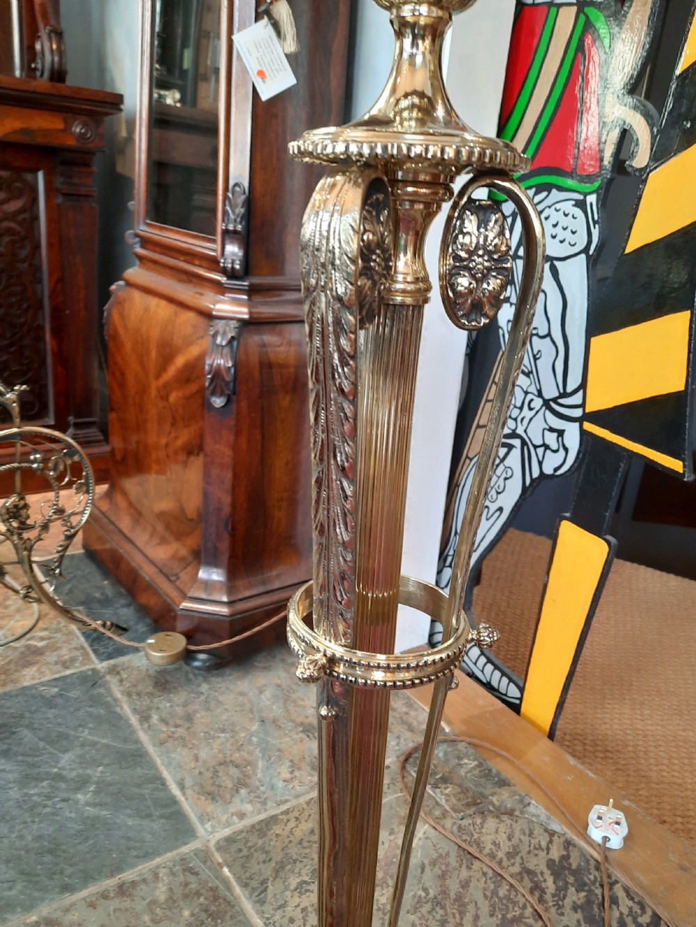 Early 20thC Brass Standard Lamp View VI