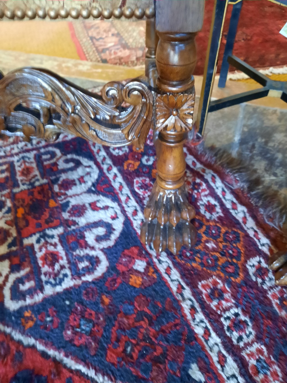 Pair of Victorian Carved Oak Throne Chairs View III