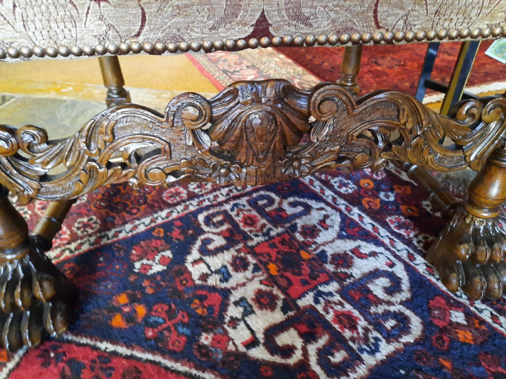 Pair of Victorian Carved Oak Throne Chairs View IV