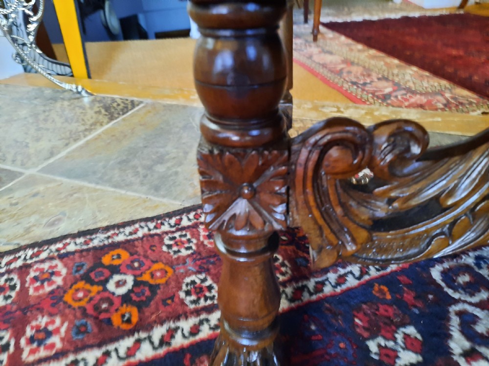 Pair of Victorian Carved Oak Throne Chairs View V