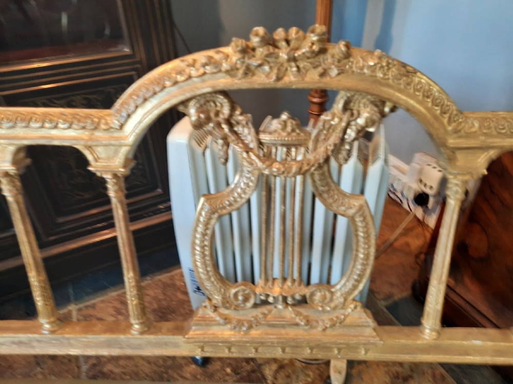 Late 19th century carved giltwood window seat View II