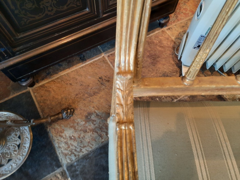 Late 19th century carved giltwood window seat View III
