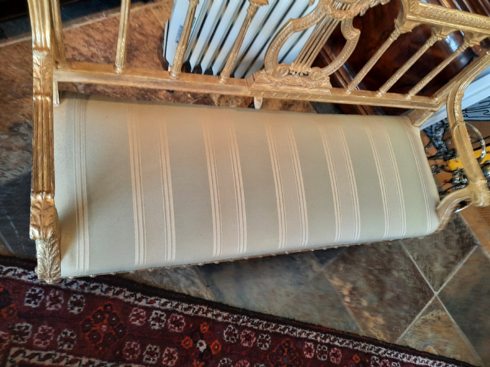Late 19th century carved giltwood window seat View IV