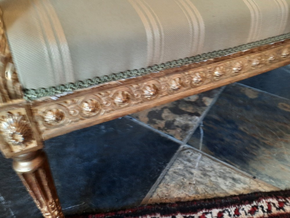 Late 19th century carved giltwood window seat View VI
