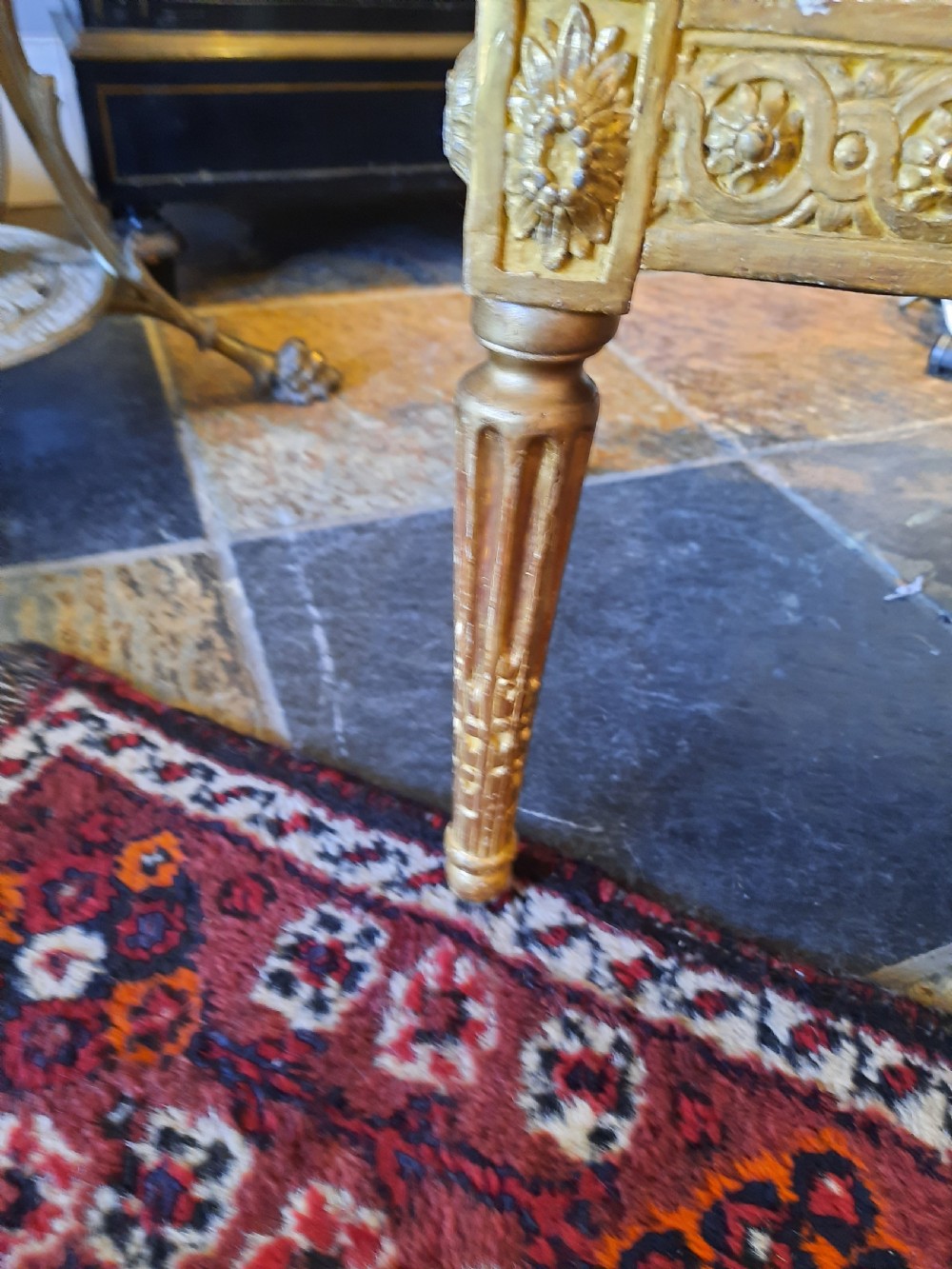 Late 19th century carved giltwood window seat View VII