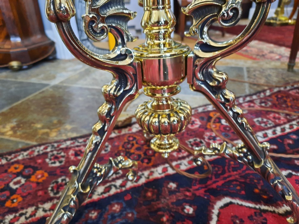 Victorian Brass Extending Standard Oil Lamp View III