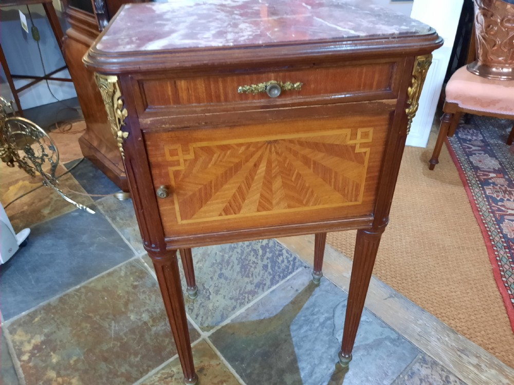 Late 19thC French Kingwood & Mahogany Bedside Cabinet View II