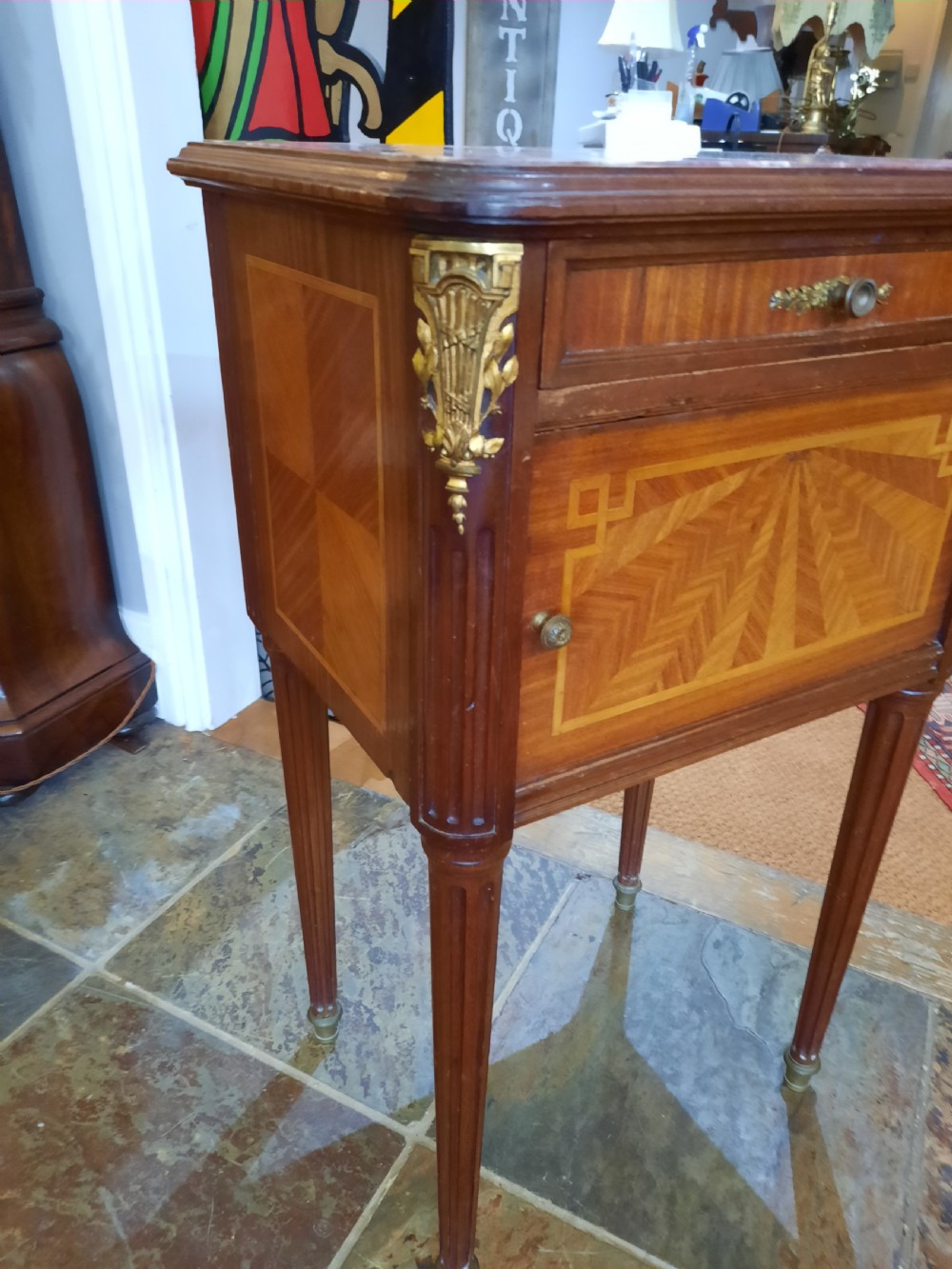 Late 19thC French Kingwood & Mahogany Bedside Cabinet View III