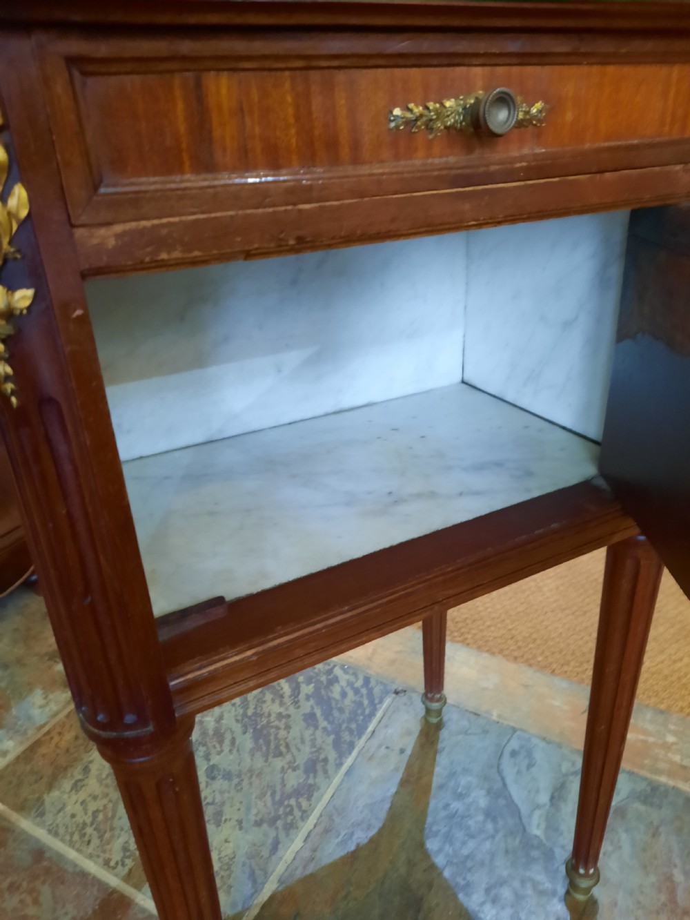 Late 19thC French Kingwood & Mahogany Bedside Cabinet View VI