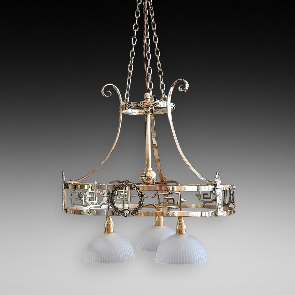 Early 20thC Brass Chandelier 