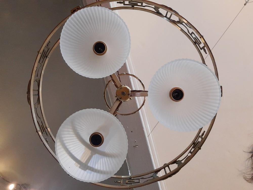 Early 20thC Brass Chandelier  View II
