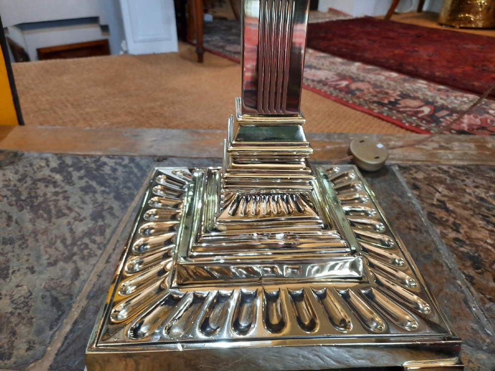 Late 19thC Brass Extending Standard Oil Lamp View III