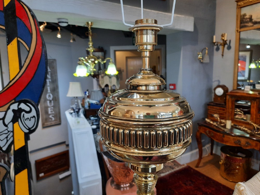 Late 19thC Brass Extending Standard Oil Lamp View VIII