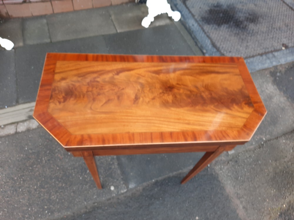 Early 19thC Flame Mahogany Fold Over Card Table View II