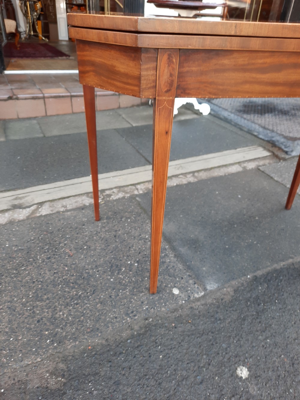 Early 19thC Flame Mahogany Fold Over Card Table View III