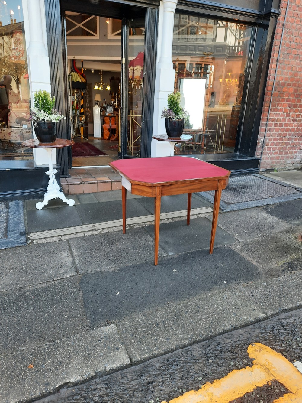 Early 19thC Flame Mahogany Fold Over Card Table View VI